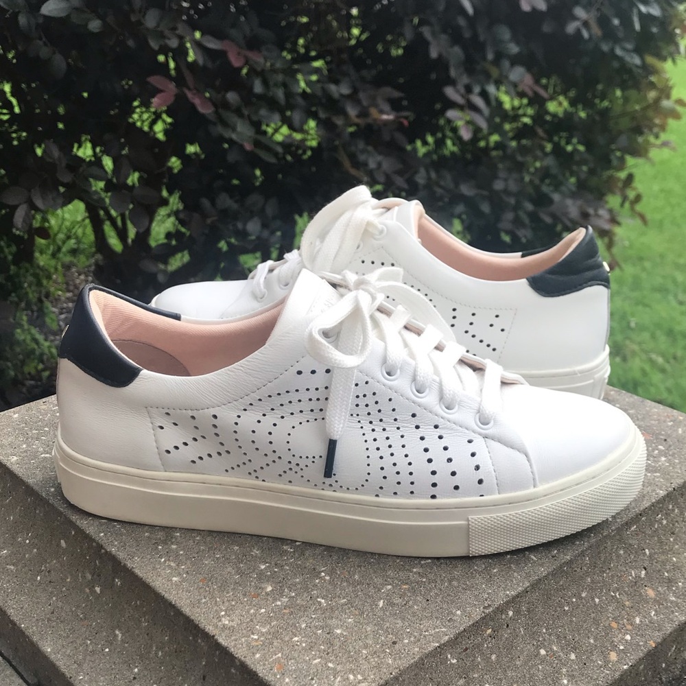 Kate Spade Aaron White Spade Detailing Sneakers Size 6.5